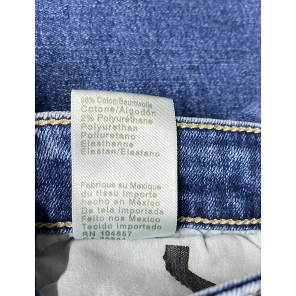 AG Mari Crop Jeans Womens 27 Blue High Rise Slim Straight Raw Hem Stretch Denim - Picture 14 of 16